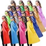 Leyndo 16 Set Party Capes and Masks for Adults Women Men Heroic Group Costume for Role Play Birthday Dressing up Party(Multicolor)
