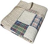 Greenland Home Oxford 100% Cotton Throw Blanket, Tan 50 x 60 in