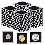 Fansunta 40 Pcs Adjustable Acrylic Coin Collection Cases with Sponges, Coin Snap Holder, Silver Dollar Protection Cases for Collectors, Coin Dollar Bill Collection Supplies(20mm-40mm)