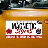 2-Pack,12"x24" Custom Magnet Signs in Full Color for Business and Advertising, 30 mil Customized Vinyl Car Magnets, Personalized Magnetic Sheets for Company Storefront & Vehicles (Design A)