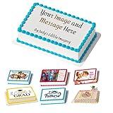 Create Your Own 1/4 Sheet - 10.5’ x 8’’ Icing Toppers - Personalized Cake Images for Birthday Wedding Graduation Special occasion - Customized Cake Topper - No Known Allergens