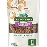 Cascadian Farm Organic Granola with No Added Sugar, Coconut Cashew Cereal, Resealable Pouch, 11 oz.