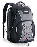 BAGSMART Unisex Laptop Backpack, 15.6-inch Anti-Theft, Water Resistant, With USB Charger Hole, Black