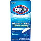 Clorox Ultra Clean Toilet Tablets Bleach & Blue, Rain Clean, 4 Ct (Package May Vary)