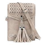 seOSTO Womens Small Crossbody Bag, Tassel Cell Phone Purse Holder Wallet For woman Girls