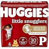 Huggies Newborn Diapers, Little Snugglers Baby Diapers, Size Preemie (up to 6 lbs), 30 Count