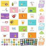 Decorably 24 Pack Assorted 6x4in Funny Thinking of You Cards with Envelopes and Stickers, 24 Unique Fun Designs Funny Cards with Envelopes, with Printed Message Inside