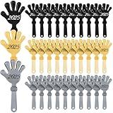 Gemscream 36 Pcs 2025 New Year Hand Clappers Noisemakers Glitter Hand Clappers Happy New Year Noisemakers Toy Plastic Clapping Hands for New Years Eve Graduation Birthday Party Supplies Favors, 7 Inch