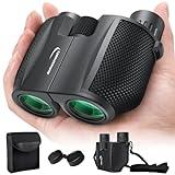 Aurosports 10x25 Binoculars for Adults and Kids, Folding Compact Binocular With Weak Light Vision, Lightweight Small Binoculars for Bird Watching, Travel, Concerts, Hunting, Hiking