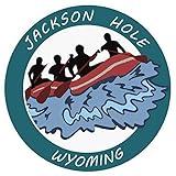 Jackson Hole, Wyoming White Water Rafting Decorative Car Truck Window Sticker Decal Vinyl Die-Cut Badge Emblem Vacation Souvenir Travel Gear