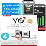 YO Home Sperm Test | at-Home Fertility Test Kit for Men | Check Motile Sperm Concentration with | Fast Results Using Your Smartphone | Includes 4 Tests | Private, Convenient, Easy to Use