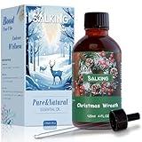 SALKING Christmas Wreath Fragrance Oil, 120ml (4 Fl Oz) Premium Essential Oils for Diffuser, Candle Scents for Candle Making, Soap Making Supplies, Diffuser Oil Scents, Holiday Gifts