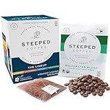 Steeped Coffee Tea Bags - Single Serve Pouches - Eco-Friendly, Hand Roasted Freshly Ground Coffee - Instant Brew, Just Add Water - Travel Size - Variety Pack - Nitro Sealed (8 Count Pack)