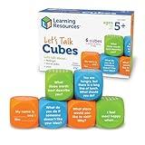 Learning Resources Let's Talk! Cubes, 6 Cubes with 36 Prompts, Ages 5+,Conversation Cubes, SEL & Autism Therapy,Back to School Supplies,Teacher Supplies