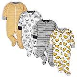 Onesies Brand Baby Boys 4-pack 'N Play Footies And Toddler Sleepers, Gold Hungry, 6-9 Months US