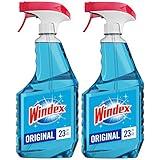 Windex Glass and Window Cleaner Spray Bottle, Bottle Made from 100% Recycled Plastic, Surface Cleaning Spray, Original Blue Scent, 23 Fl Oz (Pack of 2)