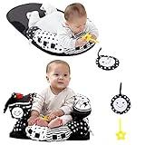 Lovvie & Joy 2-in-1 Tummy Time Mat & Seated Support Pillow,Baby Tummy Time Pillow Support for Newborns and Older Babies,with Detachable Support Pillow and Toys