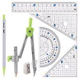 Mr. Pen- Geometry Set, 7 pcs, Compass for Geometry Compass Math, Geometry Kit with Storage Box, Math Compass, Geometry Set for School, Protractor and Compass Set, Drawing Tools, Ruler Set