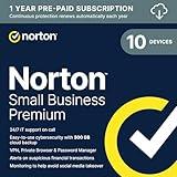 Norton Small Business Premium 2025, Business-Grade Cybersecurity with Antivirus for 10 Devices Plus 24/7 IT Support, 500GB PC Cloud Backup, Fraud Protection [Download]