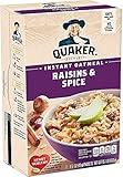 Quaker Instant Oatmeal, Raisin & Spice, Breakfast Cereal, 10 count , 1.51 oz Packets Per Box (Pack of 4)