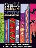 Stenciled Book Edges Kit: Turn Your Favorite Books into Custom Works of Art – Includes: Project Book, Paint Pots, Stencils, Sponge Tools, Book Clamps