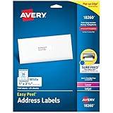 Avery Easy Peel Printable Address Labels with Sure Feed, 1" x 2-5/8", White, 750 Blank Mailing Labels (18260)