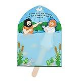 Fun Express Baptism of Jesus Acetate Craft Kit - Creative Kids Crafts Religious Activities, Home & Classroom Fun Perfect for Religious Education Sunday School Bible Study & Creative Play - 12 Pieces