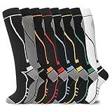 hello momoya Compression Socks for Women Men Circulation Knee High 8 Pairs for Nurses, Running, Travel, Athletic