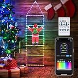 Toodour Christmas Decorations Lights, 3.3ft Smart RGB Christmas Decorative Lights with Santa Claus, Bluetooth & App Controlled Ladder Lights - Music Sync Color Changing Xmas Lights for Indoor Outdoor