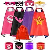 KARAZZO Superhero Capes Set and Wristbands Kids Costumes Halloween Christmas Cosplay Dress Up Gift for Boys Girls 4pcs for girls