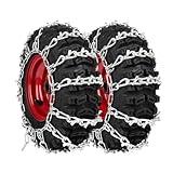 Multisland 1 Pair 2 Link Snowblower Tire Chain Snow Thrower Tire Traction Chain Fits for Tire Size 13x4.1-6 13x4.1x6 13x4.10-6