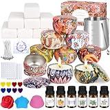 Candle Making Kit for Adults - DIY Scented Candles Making Supplies with Soy Wax,Wax Melter, Essential Oils, Color Dyes, Wicks Sticker, Candle Tins - Full Candle Making Set - Perfect Home Decoration