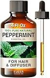 Kukka Peppermint Oil - Huge 4 Fl Oz - 100% Pure Natural Peppermint Essential Oil to Invigorate & Awaken Your Senses - Experience Strong Refreshing & Cooling Mint Oil for Skin Hair & Soap Making Scent