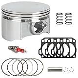 Performance 70mm Flat Top Piston 0.550 Rings 26lb Valve Springs Kit Replacement for Predator 212 224cc 196cc GX160 GX200 5.5HP 6.5HP Gas Engine Mini Bike Go Kart High Compression Powersports Parts