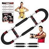 Twister Arm Trainer, Adjustable Twister Arm Chest Exerciser with 4 Spring & Training Poster for Men & Women, Detachable Power Twister Home Fitness Equipment for Enhancing Upper Body Muscle -Red