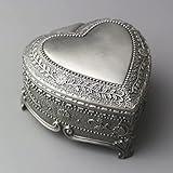 ROSIKING Heart-Shaped Emboss Alloy Metal Music Box Wind Up Antique Jewelry Musical Boxes Christmas Birthday Valentine's Day Gifts Plays Can't Help Falling in Love
