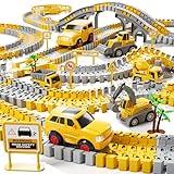 iHaHa Toddler Boy Toys 236 PCS Race Tracks Toys Gifts for 3 4 5 Year Old Boys Kids, 6 PCS Construction Car Toys Gifts for 2 3 4 5 Year Old Boys, Christmas Birthday Gifts Toys for 3 4 5 Year Old Boys