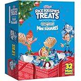 Rice Krispies Treats Mini Marshmallow Cereal Bars, Holiday Snacks, Original with Holiday Sprinkles, 12.4oz Box (32 Count)