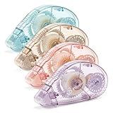 HUIRUSO 4 Pack Double Sided Tape Roller, Scrapbook Supplies, Glue Tape Roller for Crafts, Double-Sided Adhesive Tape Runner for Scrapbooking, School Office Journaling Supplies (0.31 in X 26.25 ft)