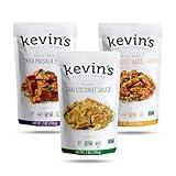 Kevin's Natural Foods Paleo Simmer Sauce Variety Pack - Stir-Fry Sauce, Gluten Free, No Preservatives, Non-GMO - 3 Pack (Tikka/Thai Coconut/Lemongrass Basil)