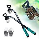 Weed Puller Tool-2Pcs Gardening Hand Weeder Tools, 2025 New Weeding Artifact Uprooting Weeding Tool, Manganese Steel Weed Removal TooL, 6 Teethes Dual Purpose Manual Weed Pulling Tool for Yard Gardenl