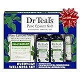 Dr Teal's Holiday Gift Set - Eucalyptus & Spearmint - 4 Piece Bath Sampler, Perfect for Stocking Stuffers