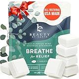 Shower Steamers Aromatherapy - USA Made with Natural Ingredients & Eucalyptus Essential Oil, Large Shower Bombs for Cold and Flu, Stocking Stuffers for Women & Men, Christmas Self Care & Spa Gifts