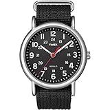 Timex Unisex T2N647 Weekender 38mm Black Nylon Slip-Thru Strap Watch