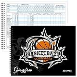 gisgfim Basketball Scorebook Stats Tracking Book 35 Games Unisex Coach Referee Scorebooks League Sport Game Side by Side Score Books for High Middle School Little League (2 Pcs)