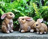 LEGIFO Bunny Decor Yard Decorations Outdoor Set of 3, Bunny Decorations for Home Garden Outdoor Statues, Easter Rabbit Figurines mom Gifts