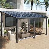 Aoxun 10’x 14’ Gazebo, Wall Mounted Gazebos Pergola on Clearance, Outdoor Patio, Large Wall-Mounted Heavy Duty Awnings for Patio, Decks, Backyard and More