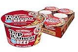 Nissin Top Ramen Bowl Ramen Noodle Soup, Beef, 3.28 Ounce (Pack of 6)