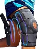 Sparthos Hinged Knee Brace - Relieves ACL, MCL, Meniscus Tear, Arthritis, Tendon Pain - Open Patella Design with Dual Metal Side Stabilizers - Support for Running, For Men and Women (Large)