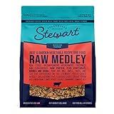 Stewart Raw Medley Freeze Dried Raw Dog Food or Meal Topper, Beef & Garden Vegetable Recipe, 1 Pound Bag, Made with Real Whole Foods